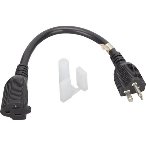 Rallonge électrique robuste 20 A avec connecteurs Nema 5-20P vers 5-20R, calibre 12 AWG, prise américaine, 125 V, 30 cm (1 pi). (1/5)