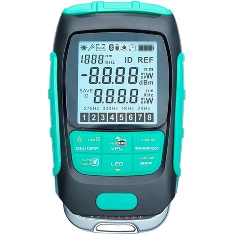 Testeur de câbles à fibre optique Multimètre De Puissance À Fiber Optique 4 En 1, Compteur De Puissance Optique + VFL + Testeur De Câble LAN + Lampe De Poche(MT-7615 15mw) (1/5)