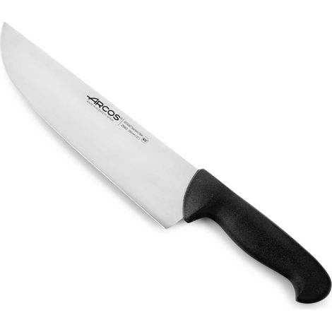 Coltello da macellaio Arcos Colore - Prof 296025 in acciaio inox Nitrum e mango ergonomico nero Polipropilene e 25 lama cm, coperchio espositivo