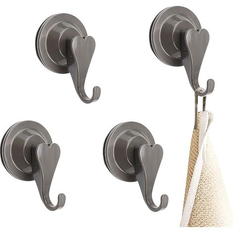 Lntyq Crochet Ventouse Puissante, 4 Pièces Ventouse Crochet, Crochet Ventouse Salle de Bain, Aucune Vis ni Colle Requise, Capacité de Charge Maximale 15 kg, pour Salles de Bains, Cuisines (1/5)