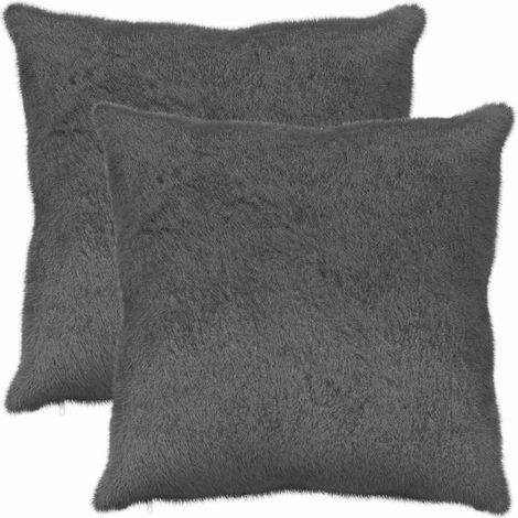 Housse de coussin 2 pc HEERLEN Gris foncé 70 x 70 cm vidaXL