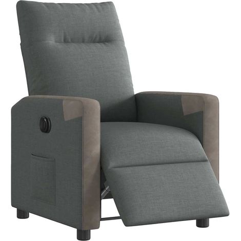 Fauteuil de Salon,Chaise,Fauteuil inclinable électrique Gris foncé Tissu CFW700889 (1/5)