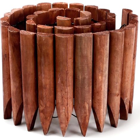 Garden Edging Wood Flexible Fence for Garden, Lawn, Landscape, Decorative Plant Edging 120 cm x 20 cm (1/5)