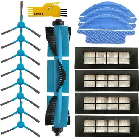 Accessori FOREHILL per robot aspirapolvere Cecotec Conga Excellence 3090: confezione da 1 spazzola principale, 4 filtri HEPA, 8 spazzole laterali, 3 LED