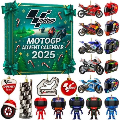Calendrier de l'Avent moto 2025 - Compte à rebours de Noël de 20 jours, cadeau idéal pour les passionnés de moto, décoration de Noël moto en acrylique 2D (1/5)