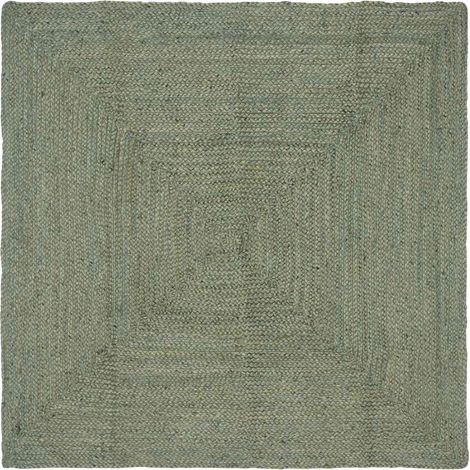 Bereichsteppiche Rechtwinklig Olive Grün 160 x 160 cm Jute vidaXL