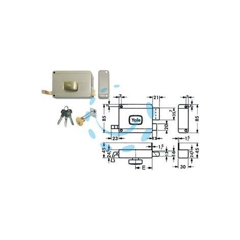 SERRATURA DA APPLICARE PER PORTE IN LEGNO CON POMOLO INTERNO 6200 - mm.40 SX (Y62000402)