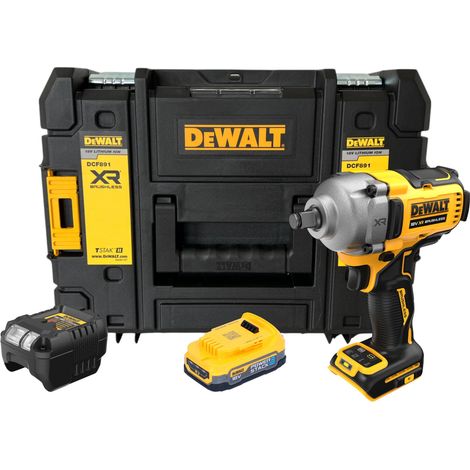 Avvitatore a impulsi a batteria DeWalt DCF 891 E1T 18 V 1084 Nm 1/2" senza spazzole + 1x batteria Powerstack 1,7 Ah + caricatore + TSTAK (1/5)