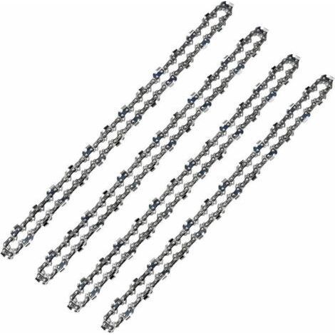 Lot de 4 Chaînes Tronçonneuse 52 Maillons Pas 3/8 LP Jauge 050 1.3mm Faible Rebond Pour Guide 14 Pouces 35 cm