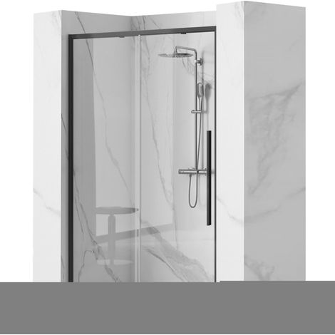 PUERTA de DUCHA REA SOLAR NEGRO MAT 90 (1/5)