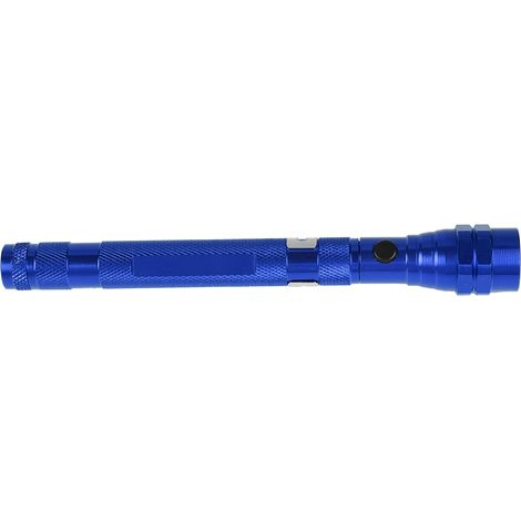 Multifunktionale Mini-LED-Taschenlampe, flexibel, teleskopisch, drehbar, mit magnetischem Ende (Blau) (1/5)