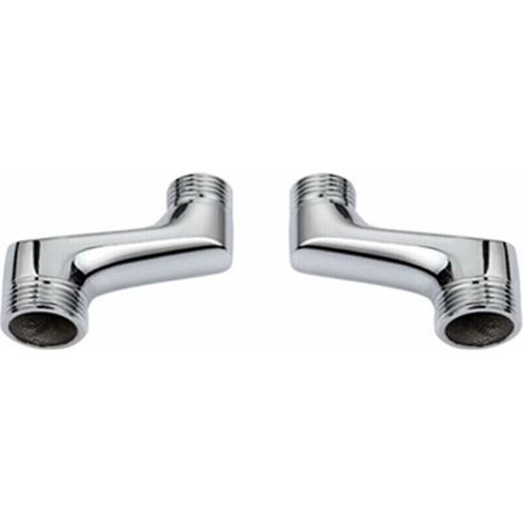 Offset Shower Fitting - Brass Elbow Reducer Fitting - Adjustable Swivel Arm - Offset Wall Fitting - 1/2" 3/4" Eccentric Fitting - Chrome A (1/3)