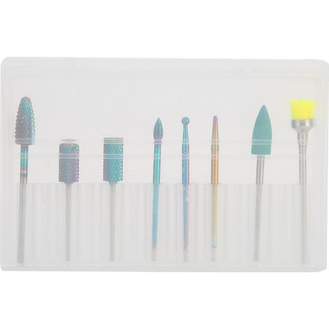 Lot de 8 embouts de fraise à ongles, tête de polissage de rechange pour manucure, accessoires de ponceuse à ongles (1/5)