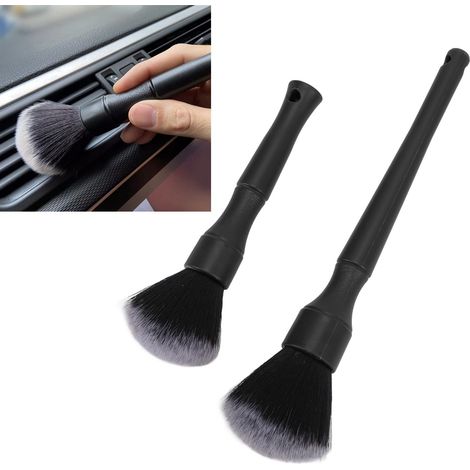 Ensemble de 2 Brosses de Détail Auto Souples - Universelles pour Nettoyage Intérieur et Extérieur Voiture (1/5)