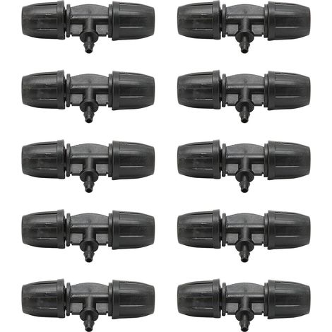 10pcs Té Barbé, 8/11 à 4/7 Té de Réduction Barbé Verrouillé Anti-Goutte Connecteur de Tuyau Irrigation Goutte à Goutte pour Irrigation de Jardin (1/5)