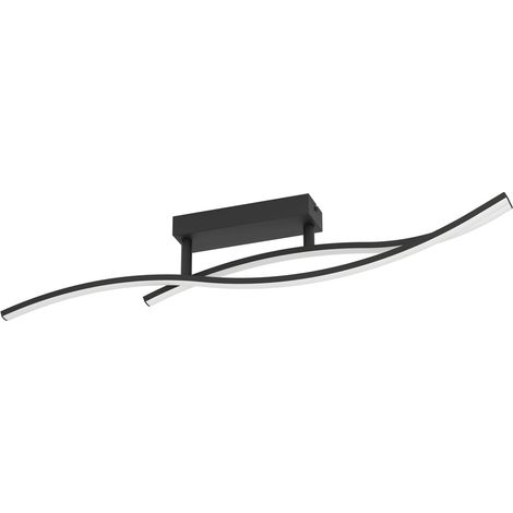 Lampe de plafond LED chic Grisolia 84cm - noir - 901206