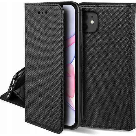 Schutzhülle für iPhone 11 Smart Magnet Book Case Wallet Schwarz + Glas (1/5)
