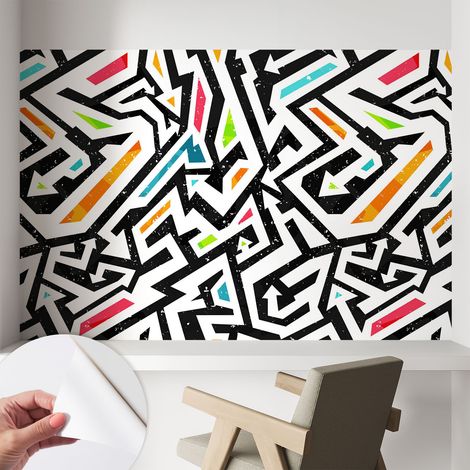 Papier peint autocollant adhésif avec imprimé motifs uniques apparence moderne Mosaïque abstraite 104x70 cm (1/5)