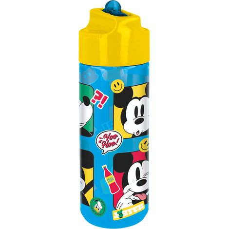 Borraccia Originale Disney Mickey da 540 ml in Ecozen per bambini, lavabile e riutilizzabile con tappo svitabile e beccuccio anti-schizzi
