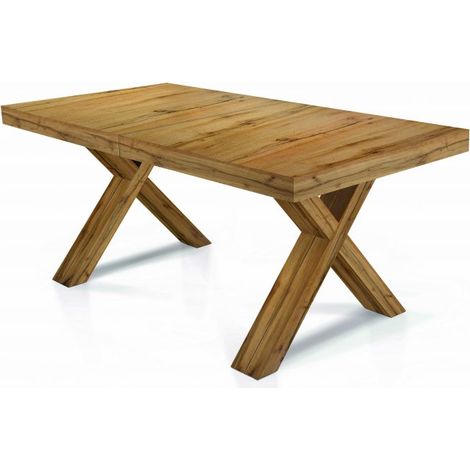 Tavolo in legno nobilitato rovere nodato allungabile 180x100 cm - 480x100 cm (Gambe X)