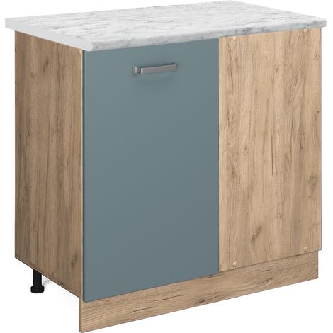 Mobile ad angolo cucina R-Line, Grigio-blu, 86 cm PL Marmo, Vicco