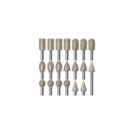 Ensemble de Fraises Diamantées pour Sculpture, Kits de polissage 20 PCS Accessoires d’outils rotatifs Tige 1/8' pour Gravure, Meulage, Pierres, Roches, Bijoux, Verre, Céramique (1/5)