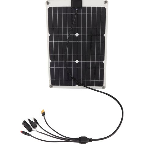 Panneau solaire portable haute efficacité 50 W, 4 connecteurs, silicium monocristallin, sortie 18 V (1/5)