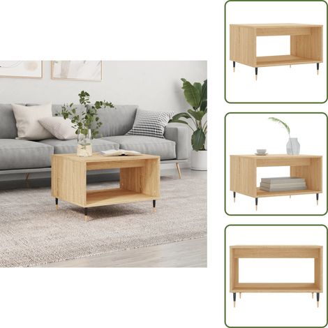 Stauraum Couchtisch - vidaXL Couchtisch Sonoma-Eiche 60x50x40 cm Holzwerkstoff - Stabiler Couchtisch (1/5)