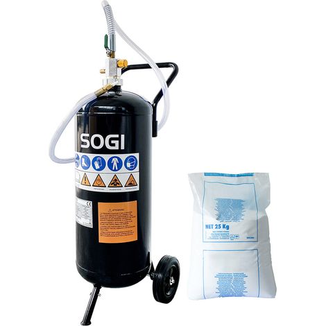 Sabbiatrice portatile SOGI SPS-7 - 26.5 L - 6.2 bar + sacco 25 kg di bicarbonato di sodio grana 300-500