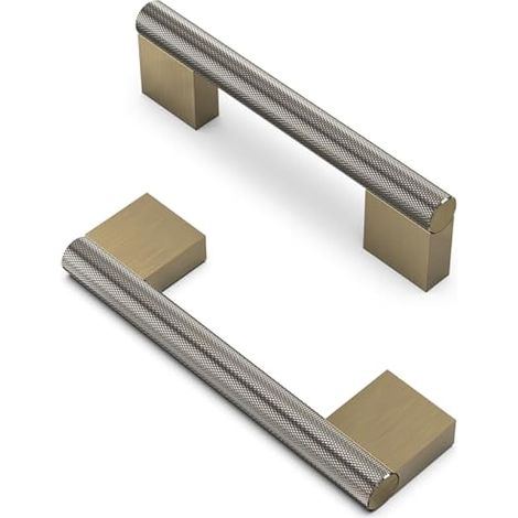 10 pièces Boutons d'armoire moletés Poignées Laiton antique brillant Espacement des Trous de 96 mm Poignées de Meubles Poignées de Placard Poignées de Cuisine Poignées de Tiroir de Meubles (1/4)