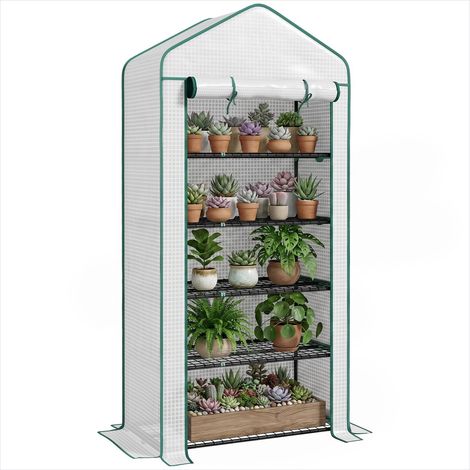 Serre de jardin 5 étagères 90 x 49 x 193 cm bâche PE renforcée (1/5)