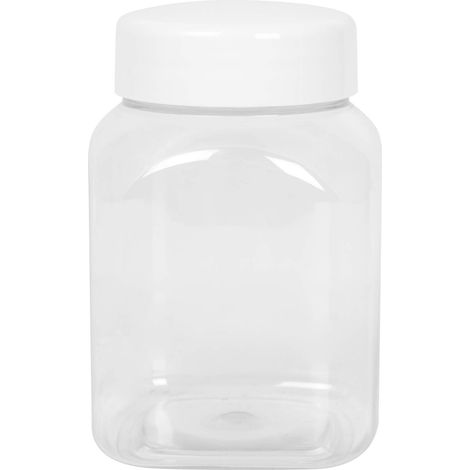 Tarro cuadrado con tapa, rosca 63/485, transparente, 500ml (1/2)
