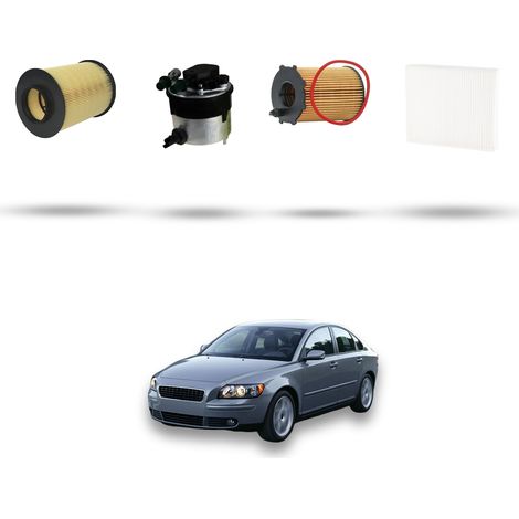 Kit tagliando 4 filtri compatibile con Volvo S40 II 1.6 Diesel 80Kw dal 2004 al 2010 (1/5)