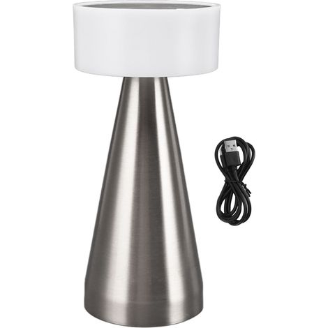 Ortviai Lampe de bureau LED portable avec 3 températures de couleur, gradation continue et batterie rechargeable 1800 mAh, argent (1/5)