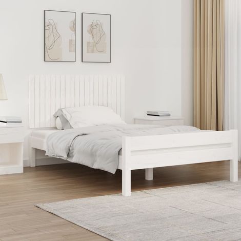 Cabecero de cama pared madera maciza pino blanco 127,5x3x60 cm vidaXL (1/5)