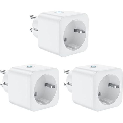 Prise de connexion WiFi, prise intelligente 16A 3300W, compatible avec Alexa Google Home, avec commande vocale et télécommande, prise de minuterie avec fonction minuterie (3 Pack) (1/5)