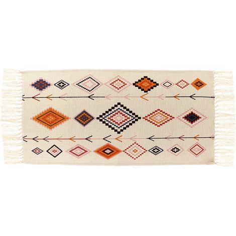 Tappeto tulum cotone poliestere viscosa altre fibre stampato 45x90 cm - multicolore - Tendance (1/3)