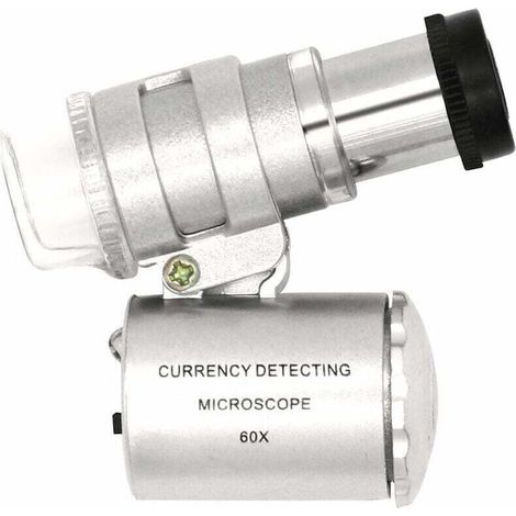 Mini Loupe Réglable LED 60X avec Détection de Devise