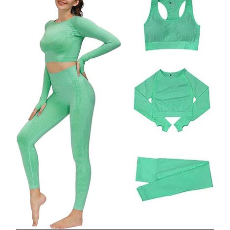 3-teiliges Damen-Sportset mit Leggings und Sport-BH (1/5)