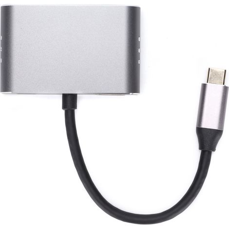4-in-1-Dockingstation, tragbarer USB-Typ-C-Hub aus Metall, robuster USB-Hub für die Datenübertragung (1/5)
