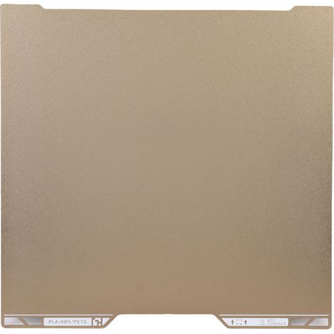 Plateau d'impression 3D compatible avec Bambu Lab H2D, double face texturée or, flexible et amovible. (1/5)
