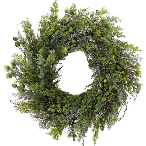 Grüne glitternde Weihnachtsgirlande Ø40 × H12 cm (1/2)