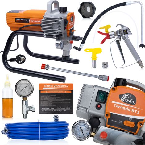 Rosfix Tornado RT1 – Farbspritzgerät  1700W, 22MPa, 2,2L/min  Wände, Decken, große Flächen  Malerwerkzeug Set