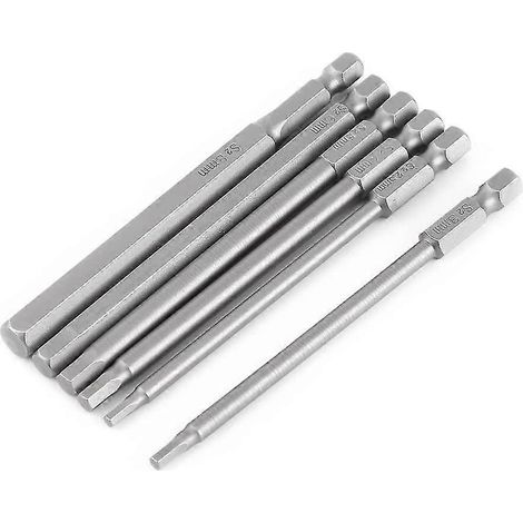 6-teiliges Set 100 mm H2,5-h8 1/4" Magnetische Schraubendreher-Bits Verlängerung Schraubendreher Sechskantschaft (1/5)
