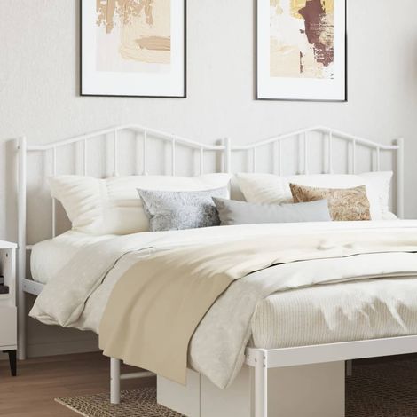 Metal Headboard White 200 cm vidaXL