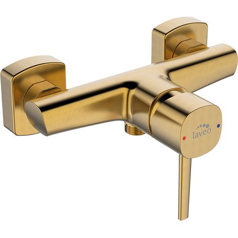 Rubinetto doccia a parete, color oro, senza set doccia. (1/2)