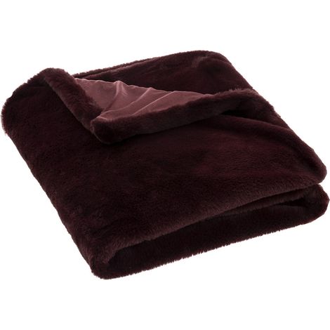 Plaid en Fourrure Rouge bordeaux 125 x 150 cm - Feeric Christmas (1/2)