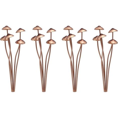 4 estacas decorativas de metal con forma de seta para jardín, perfectas para la decoración exterior en primavera.