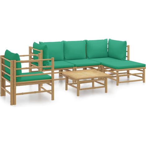 Maison Exclusive - Set Salotto da Giardino 6pz con Cuscini Verdi Bambù