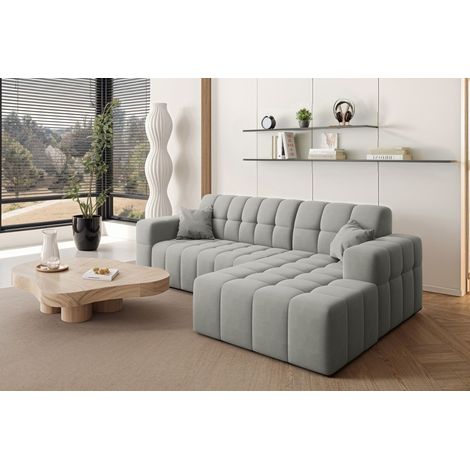 Ecksofa L-förmiges Nimes-Eckmöbel links/rechts Grau Rechts (1/5)